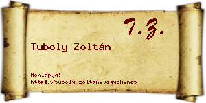 Tuboly Zoltán névjegykártya