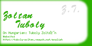 zoltan tuboly business card